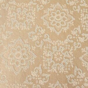 Vintage Wallpaper Sample Sheet 70s Geometric Medallion Demask Crafting Ephemera